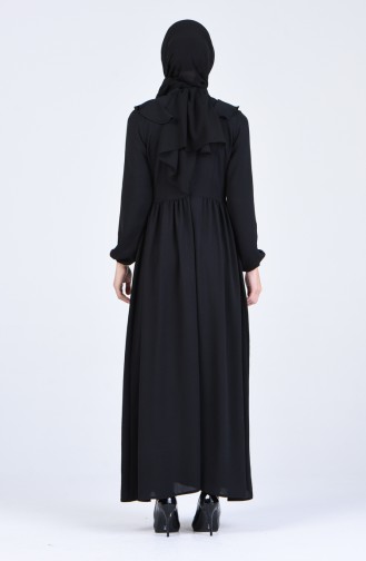 Schwarz Hijab Kleider 2202-05