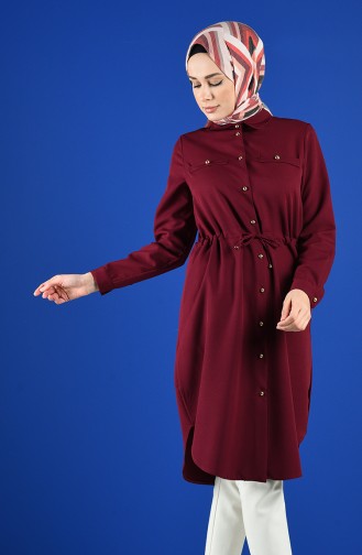 Beli Büzgülü Tunik 1297-06 Mürdüm