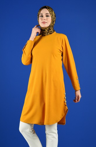 Kaşkorse Düğme Detaylı Tunik 2239-10 Hardal