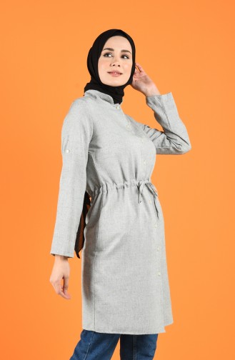 Beli Büzgülü Tunik 5309-05 Gri