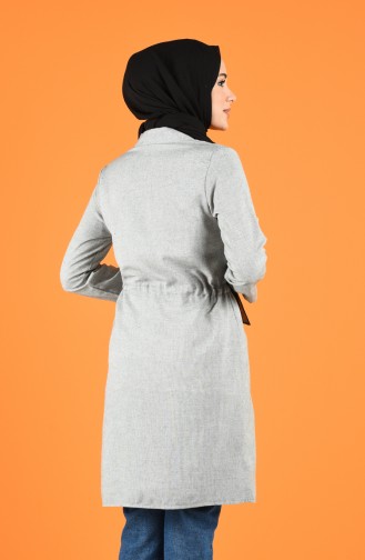 Beli Büzgülü Tunik 5309-05 Gri