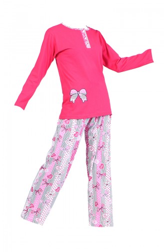 Desenli Pijama Takım 2130-02 Pembe