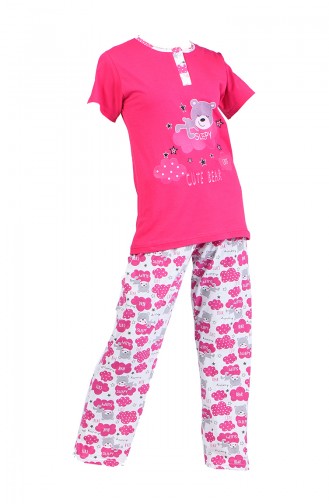 Baskılı Pijama Takım 2151-01 Pembe