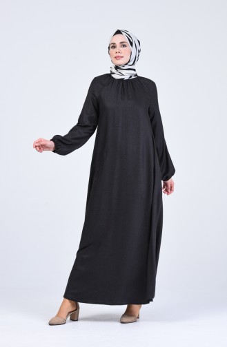 Schwarz Hijab Kleider 3175-01