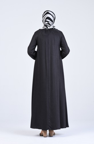 Sleeve And Collar Gathered Dress 3175-01 Black 3175-01