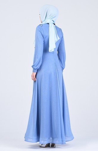 Babyblau Hijab-Abendkleider 1020-03