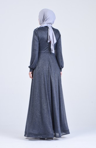 Anthrazit Hijab-Abendkleider 1020-04