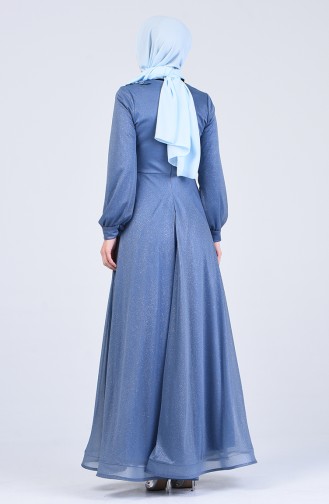 Indigo Hijab-Abendkleider 1020-05