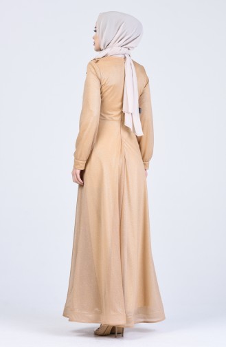 Gold Hijab-Abendkleider 1020-08