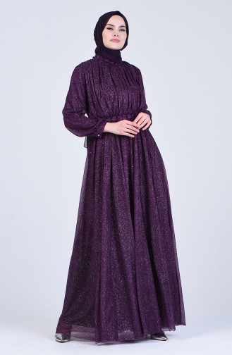 Zwetschge Hijab-Abendkleider 1021-02