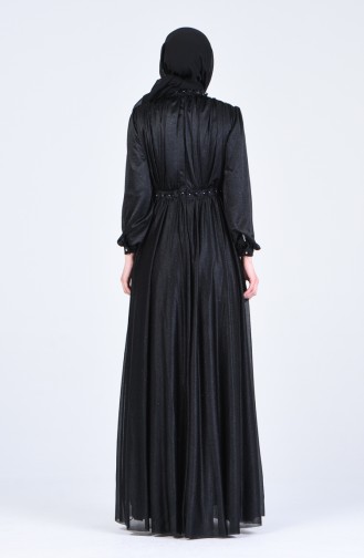Schwarz Hijab-Abendkleider 1021-08