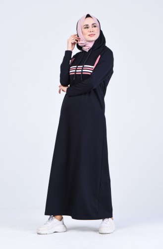 Dunkelblau Hijab Kleider 9184-02