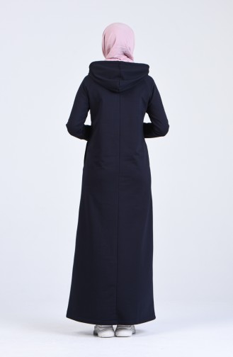 Dunkelblau Hijab Kleider 9184-02