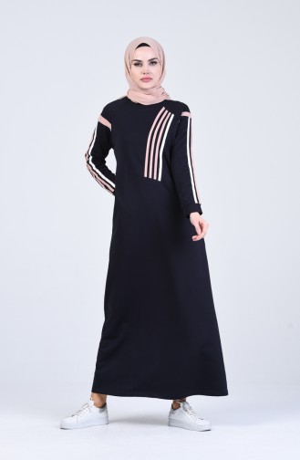 Dunkelblau Hijab Kleider 9201-02