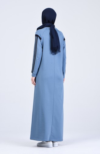 Blau Hijab Kleider 9201-04