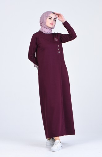 Plum Hijab Dress 9205-04