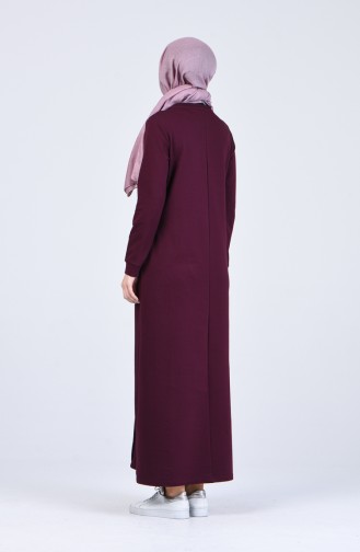 Plum Hijab Dress 9205-04