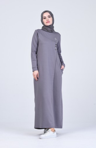 Rauchgrau Hijab Kleider 9205-05