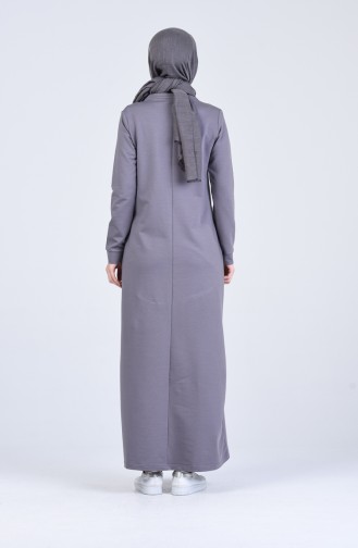 Rauchgrau Hijab Kleider 9205-05