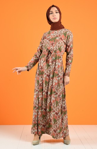 Lachsrosa Hijab Kleider 5708J-02