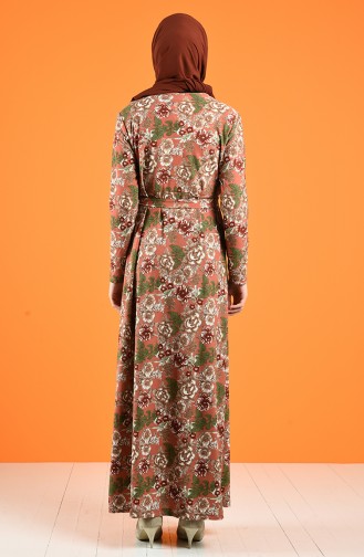 Lachsrosa Hijab Kleider 5708J-02