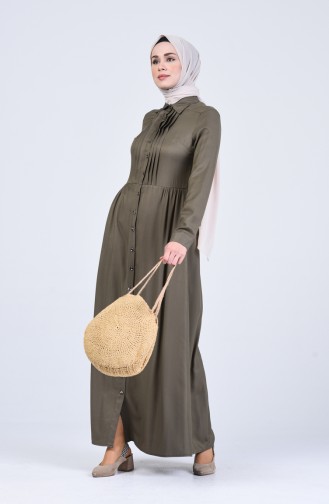 Front Buttoned Dress 3146-01 Khaki 3146-01