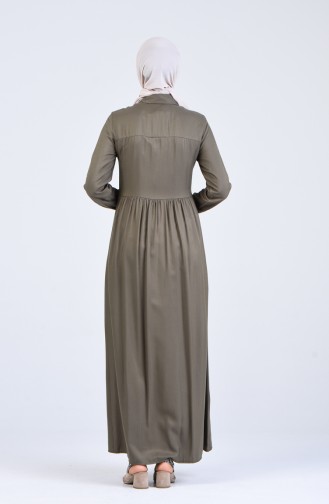 Front Buttoned Dress 3146-01 Khaki 3146-01