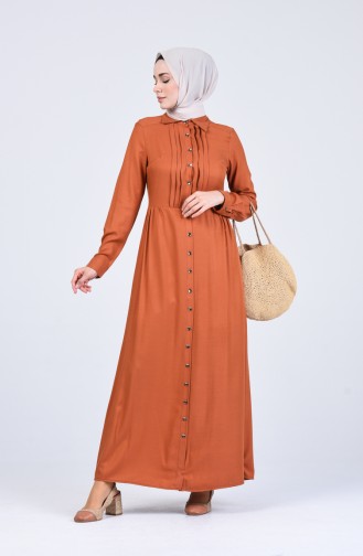 Front Buttoned Dress 3146-02 Tobacco 3146-02