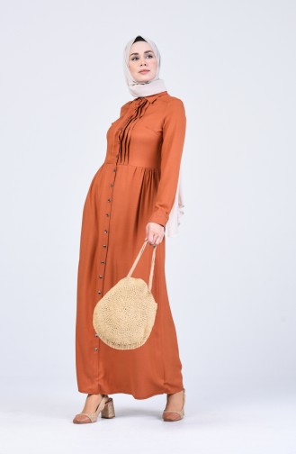 Front Buttoned Dress 3146-02 Tobacco 3146-02