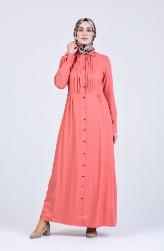 Front Buttoned Dress 3146-03 Salmon 3146-03