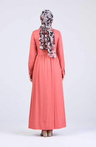 Front Buttoned Dress 3146-03 Salmon 3146-03