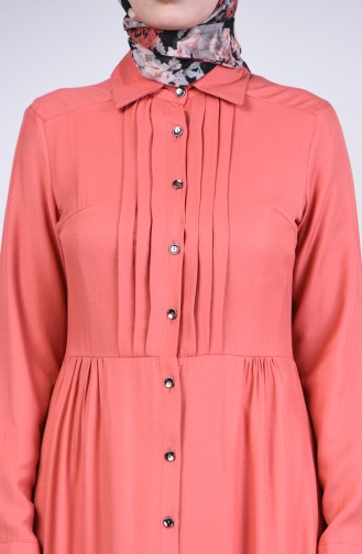 Front Buttoned Dress 3146-03 Salmon 3146-03