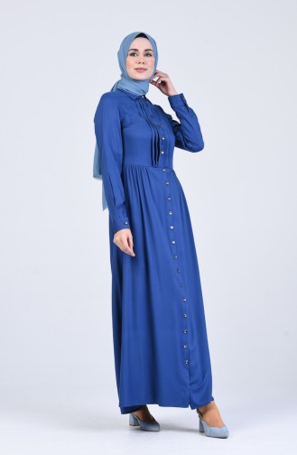 Front Buttoned Dress 3146-06 Indigo 3146-06