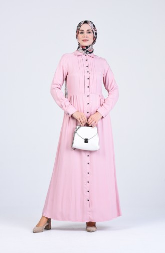 Front Buttoned Dress 3146-07 Powder 3146-07