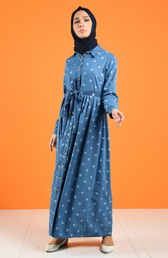 Robe Hijab Bleu Jean 7092-02