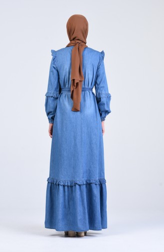 Robe Hijab Bleu Jean 8027-01