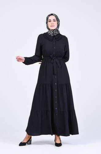Schwarz Hijab Kleider 8044-01