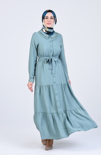 Robe Hijab Vert noisette 8044-02