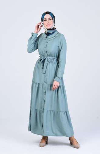 Robe Hijab Vert noisette 8044-02