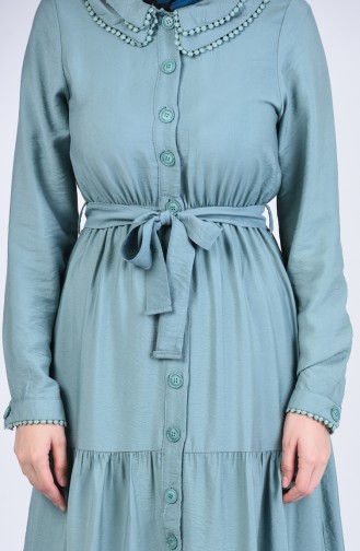 Aerobin Fabric Buttoned Dress 8044-02 Sea Green 8044-02