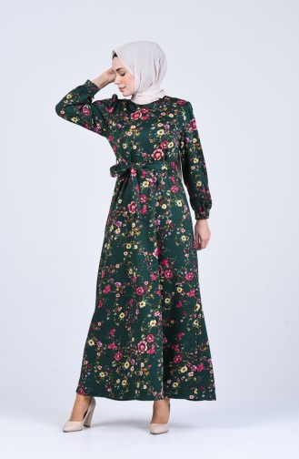 Robe Hijab Vert emeraude 60137-05