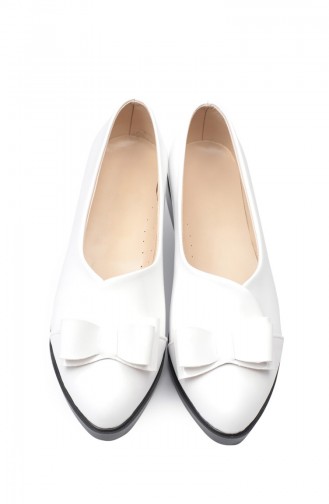 White Woman Flat Shoe 77808-8