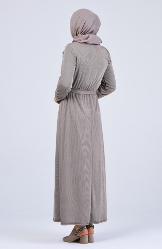 فستان بني مائل للرمادي 8004-06