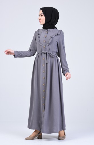 Gray Hijab Dress 8018-06