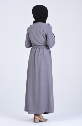 Gray Hijab Dress 8018-06