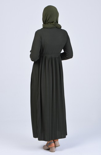 Dunkel Khaki Hijab Kleider 8022-08