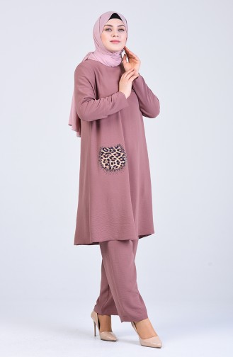 Plus Size Tunic Trousers Double Suit 1321-02 Dried Rose 1321-02