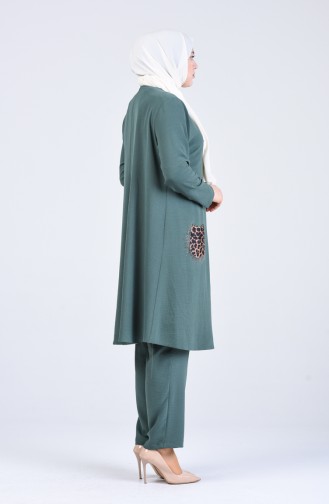 Plus Size Tunic Trousers Double Suit 1321-04 Sea Green 1321-04