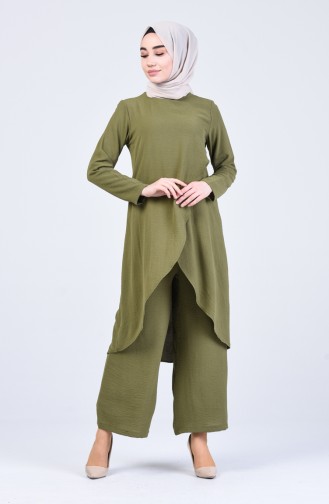 Aerobin Fabric Asymmetric Tunic Trousers Double Suit 4915-02 Light Khaki 4915-02