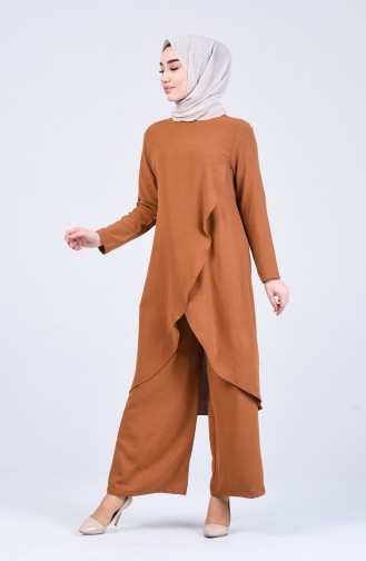 Aerobin Fabric Asymmetric Tunic Trousers Double Suit 4915-07 Light Tobacco 4915-07